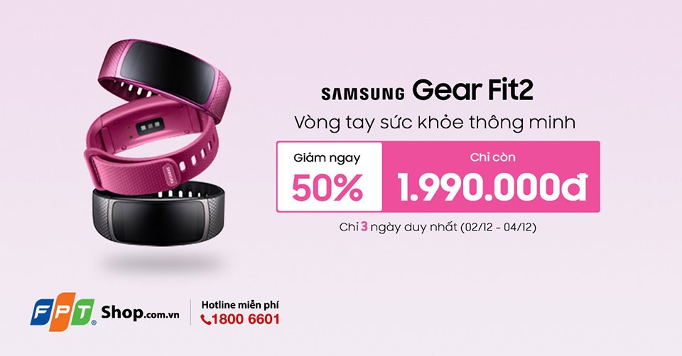 Samsung Gear Fit 2 giảm giá sốc 50%, còn 2 triệu đồng