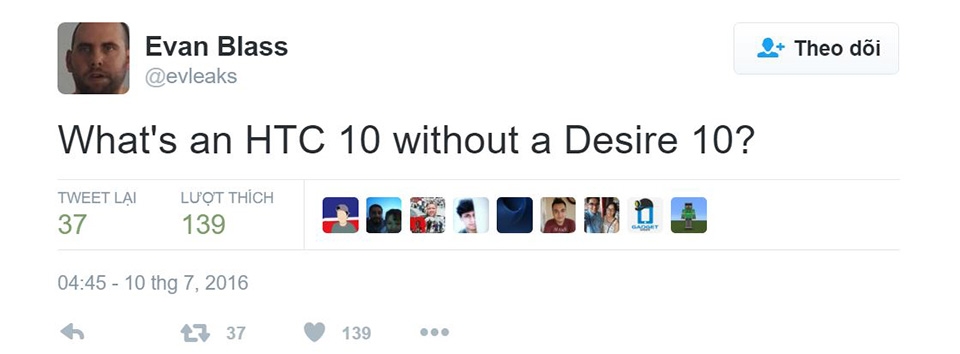 Sắp có HTC Desire 10 - phiên bản giá rẻ của HTC 10