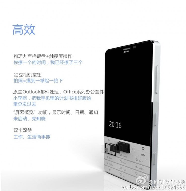 Keyever phát triển điện thoại Win10 Mobile với bàn phím vật lý Keyever phát triển điện thoại Win10 Mobile với bàn phím vật lý