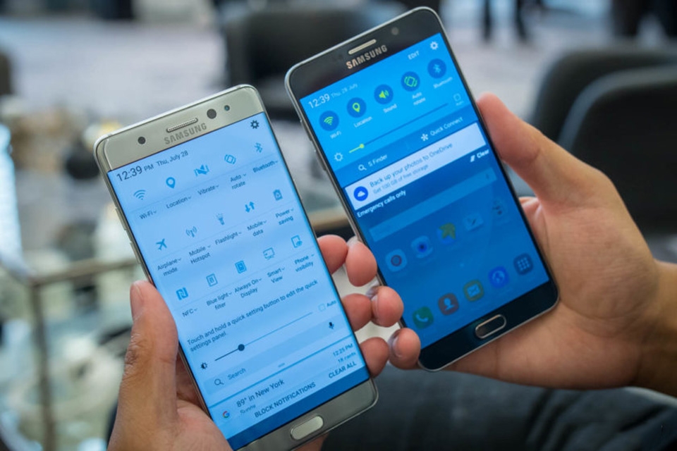 So sánh Samsung Galaxy Note 7 vs Galaxy Note 5