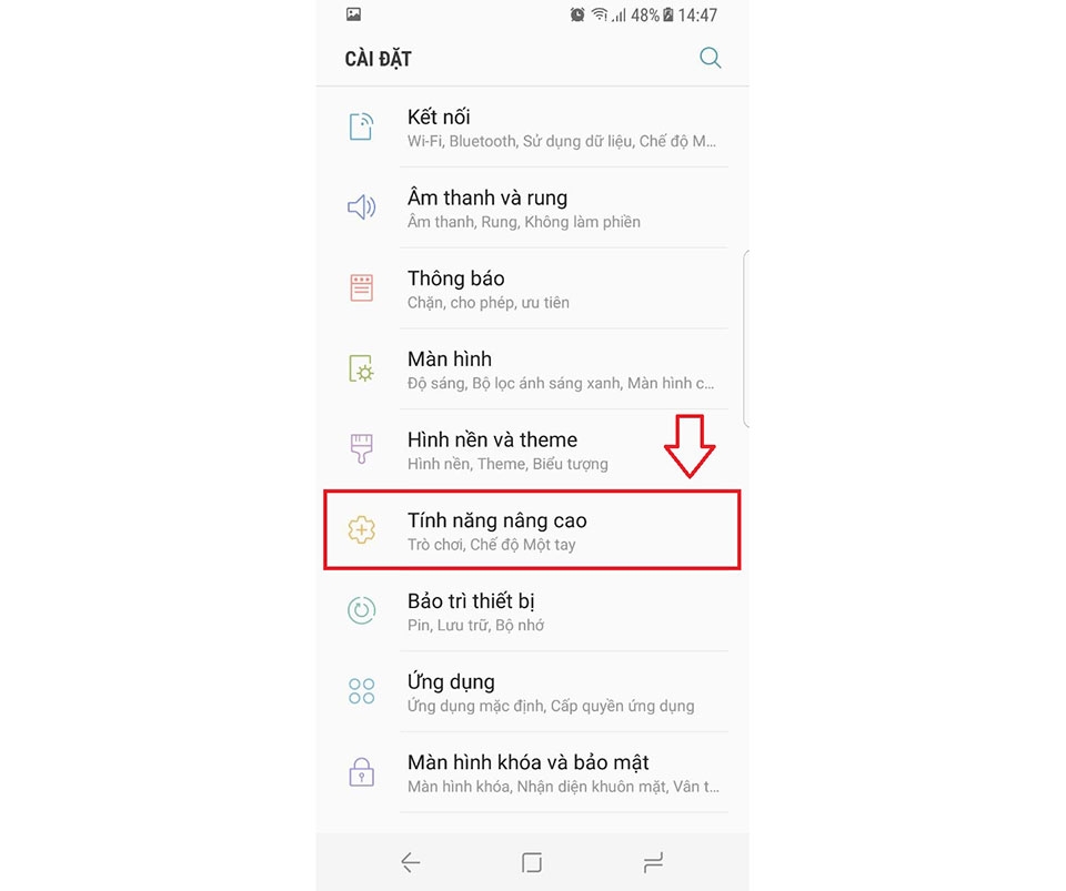 Kích hoạt chế độ một tay trên Samsung Galaxy S8 Kích hoạt chế độ một tay trên Samsung Galaxy S8
