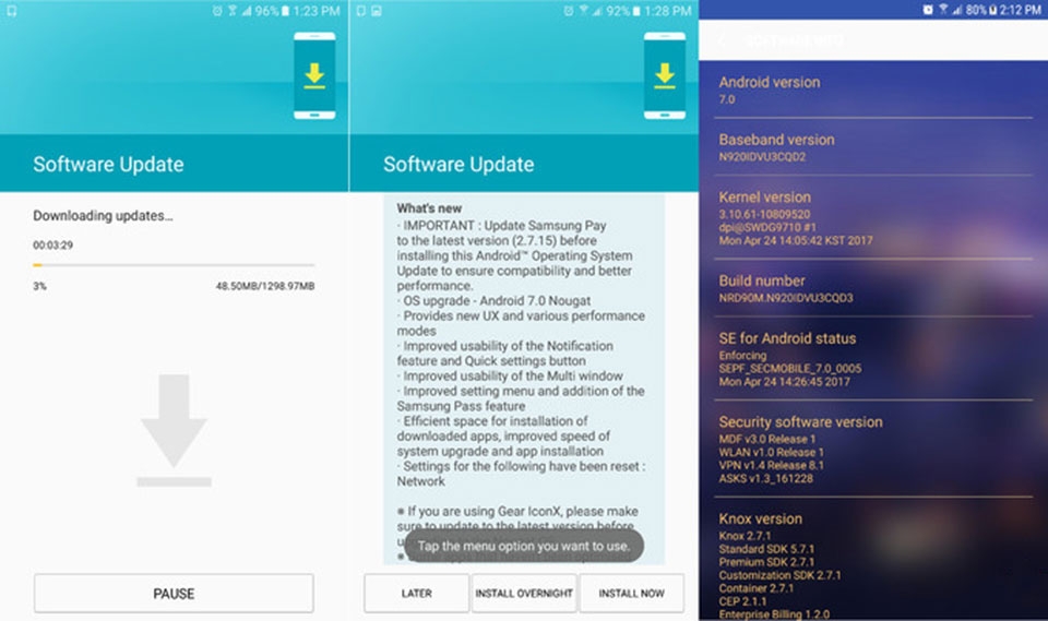 Galaxy Note 5 bắt đầu được cập nhật Android Nougat Galaxy Note 5 bắt đầu được cập nhật Android Nougat