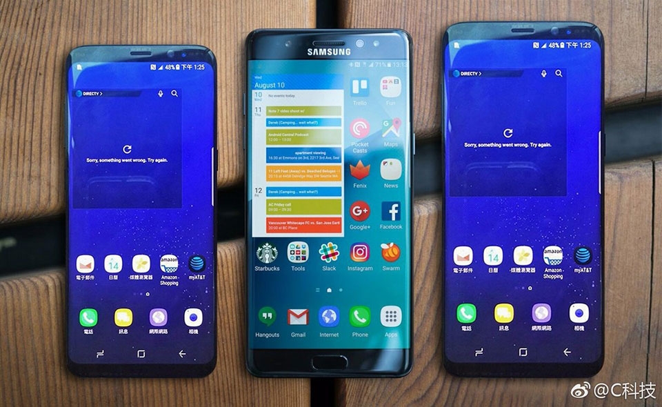 Ảnh Galaxy S8 / S8 Plus bên cạnh Note 7 và S7 edge