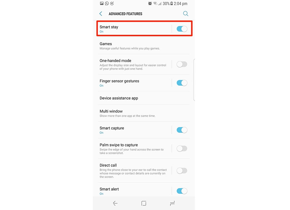 Hướng dẫn kích hoạt Smart Stay trên Samsung Galaxy S8 Hướng dẫn kích hoạt Smart Stay trên Samsung Galaxy S8