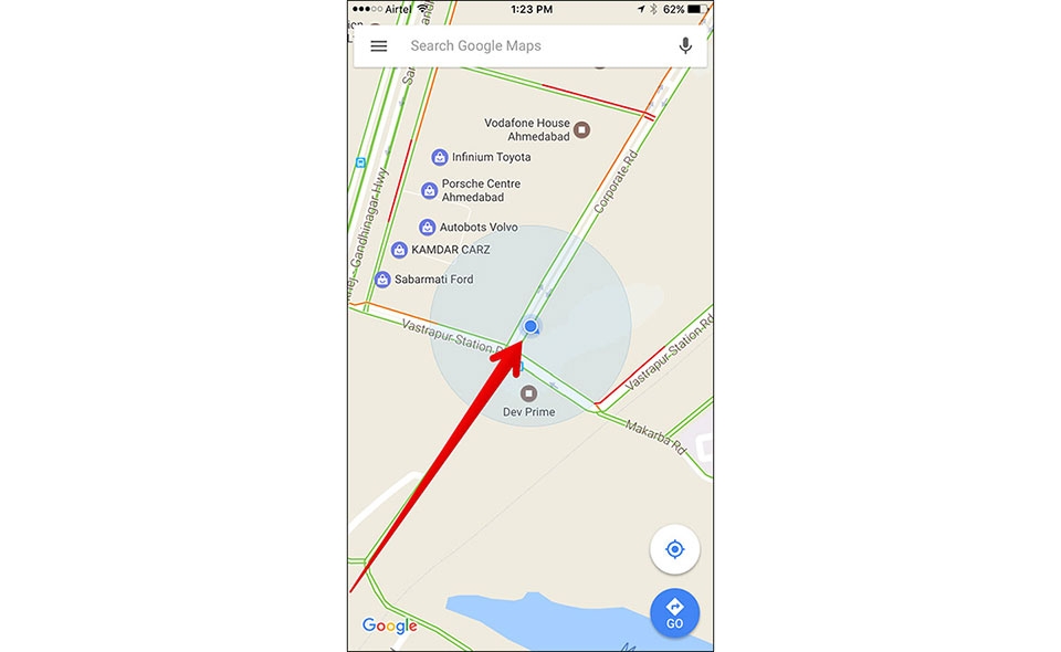 Cách lưu vị trí đỗ xe trong Google Map trên iPhone
