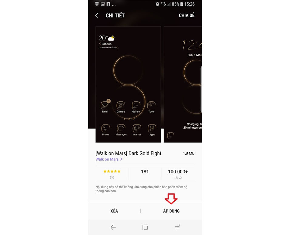 Thay đổi giao diện, theme của Samsung Galaxy S8