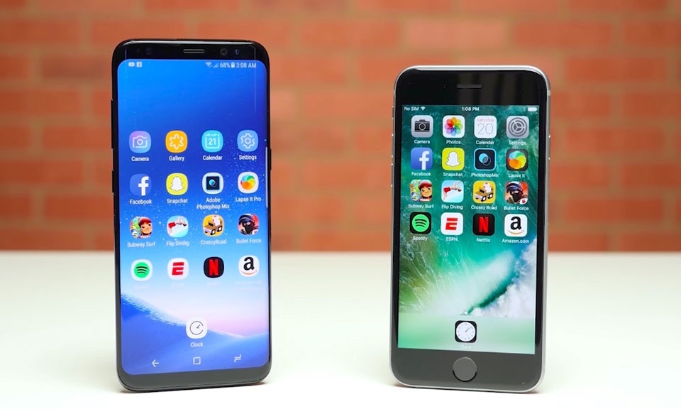 Samsung Galaxy S8 vs iPhone 6s đọ tốc độ: