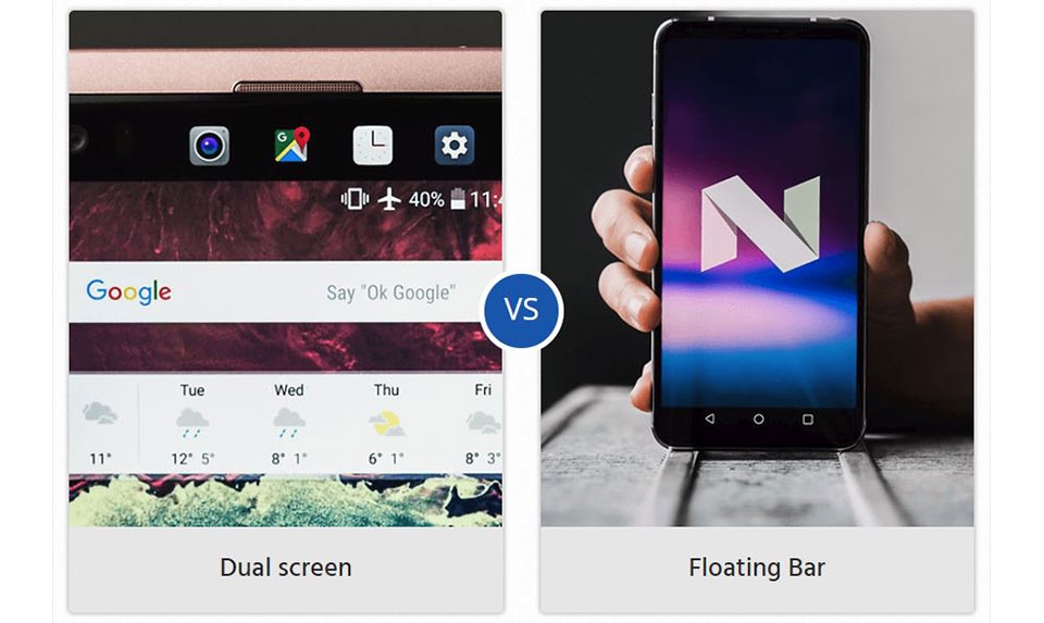 LG V30 với Floating Bar