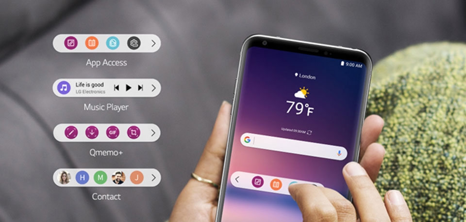 LG V30 với Floating Bar LG V30 với Floating Bar