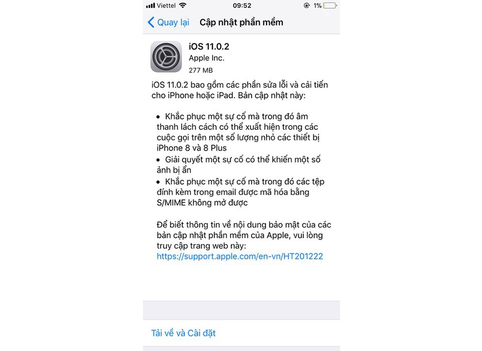 Đã có iOS 11.0.2 sửa nhiều lỗi, mời bạn tải về