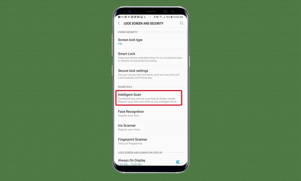 Hướng dẫn cài đặt Intelligent Scan cho Galaxy S9