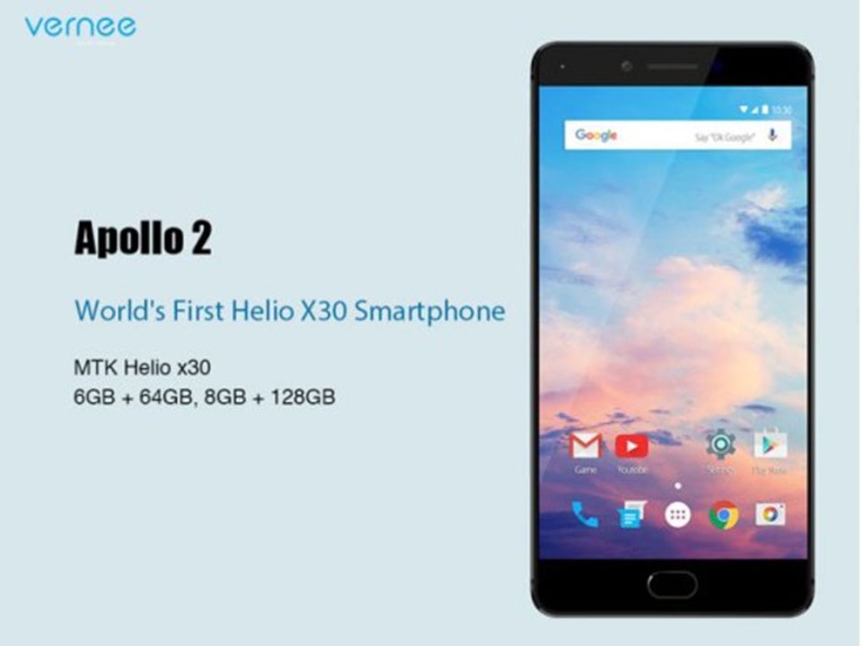 [MWC 2017] Vernee Apollo 2 sẽ có 8GB RAM, Helio X30