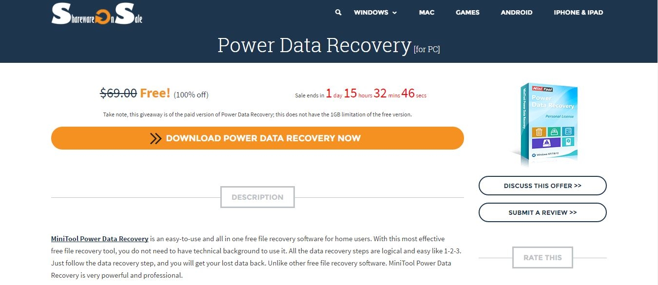 Phần mềm Power Data Recovery khôi phục dữ liệu cho máy tính