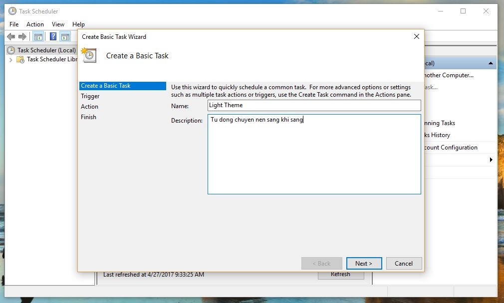 Thiết lập Window 10 tự chuyển sang nền đen khi tối