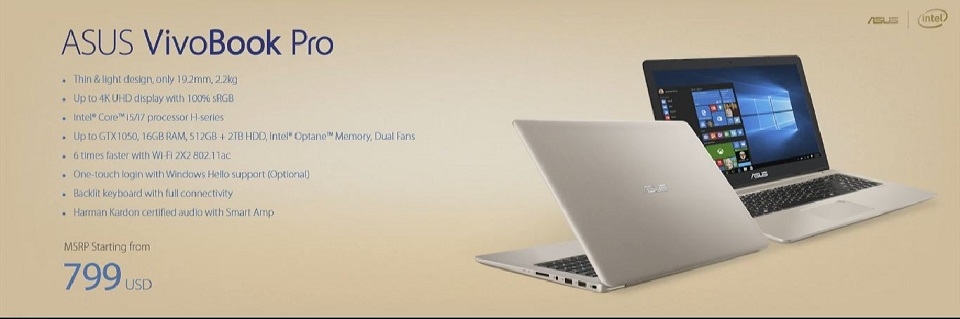 Asus giới thiệu 5 mẫu laptop tại Computek 2017