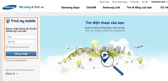 Hướng dẫn sử dụng tính năng Find My Mobile Samsung