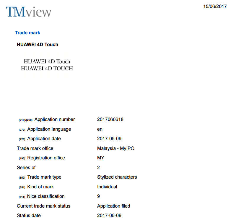 4D Touch của Huawei vừa được đăng ký bằng sáng chế 4D Touch của Huawei vừa được đăng ký bằng sáng chế