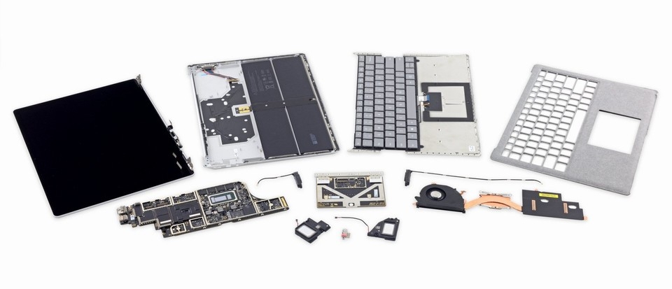 Bên trong Surface Laptop: Linh kiện hàn chết, khó sửa Bên trong Surface Laptop: Linh kiện hàn chết, khó sửa