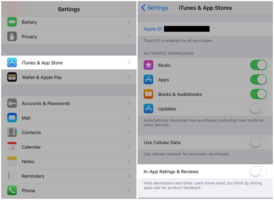 Tắt thông báo xếp hạng và đánh giá trên iOS 11 Tắt thông báo xếp hạng và đánh giá trên iOS 11