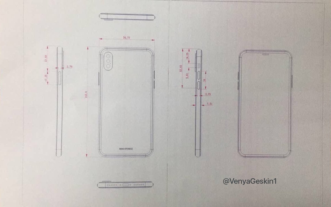 Rò rỉ bản vẻ chi tiết của iPhone 8 và iPhone 7s Plus