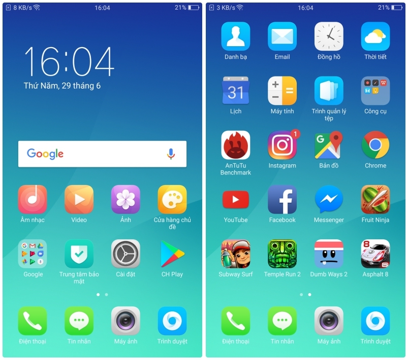 So sánh giao diện TouchWiz và ColorOS So sánh giao diện TouchWiz và ColorOS
