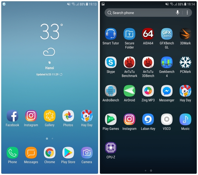 So sánh giao diện TouchWiz và ColorOS So sánh giao diện TouchWiz và ColorOS