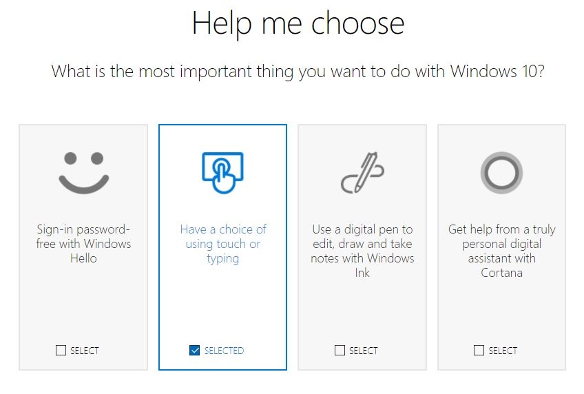 Mẹo sử dụng công cụ Help Me Choose của Microsoft