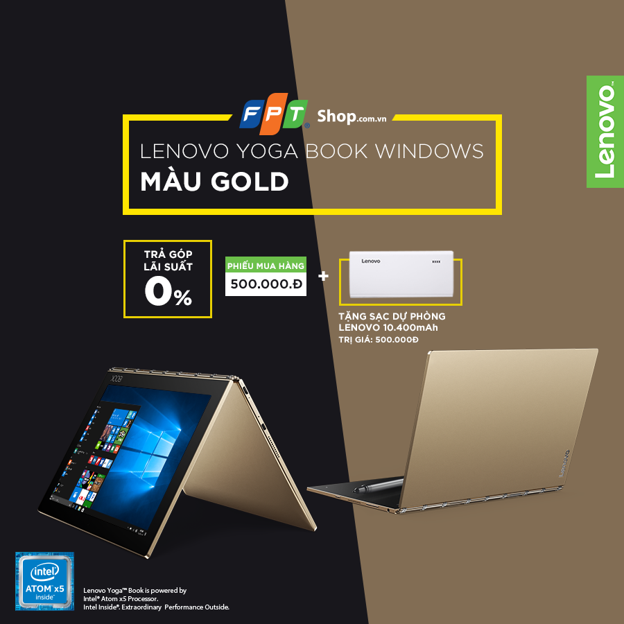 Mua Yoga Book màu GOLD tặng quà hấp dẫn
