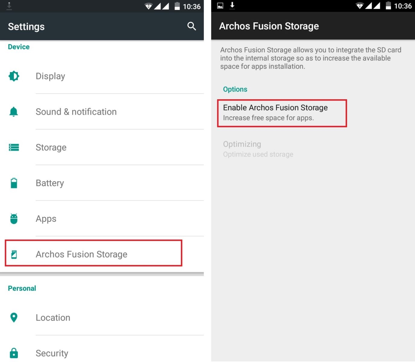 Cách sử dụng tính năng Fusion Storage trên Archos 50e Helium Cách sử dụng tính năng Fusion Storage trên Archos 50e Helium