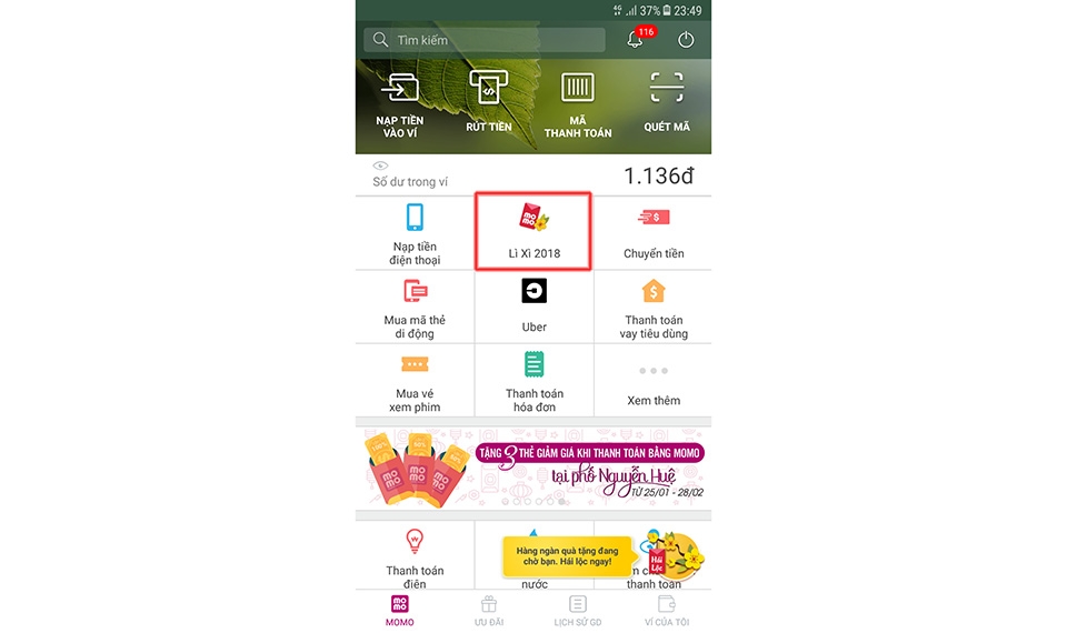 Hướng dẫn lì xì Momo 01
