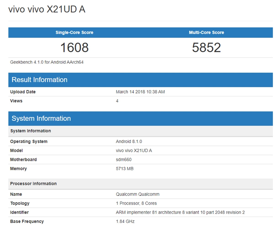 cấu hình vivo x21
