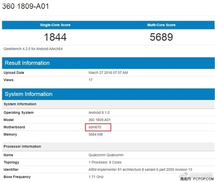 Snapdragon 670 Geekbench
