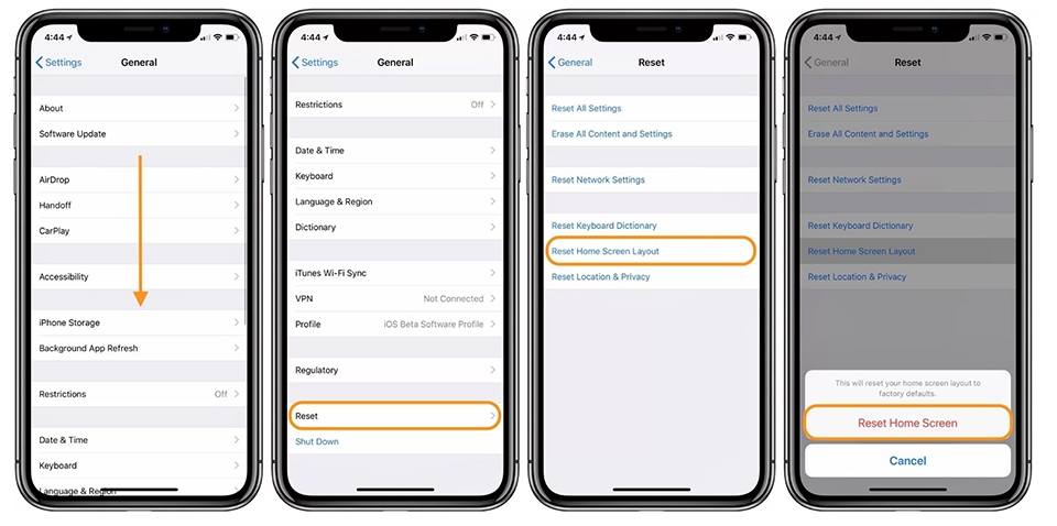 Khôi phục giao diện mặc định iOS 01 Khôi phục giao diện mặc định iOS 01