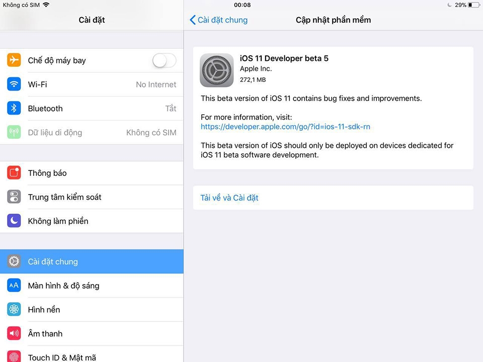 Apple phát hành iOS 11 Developer beta 5