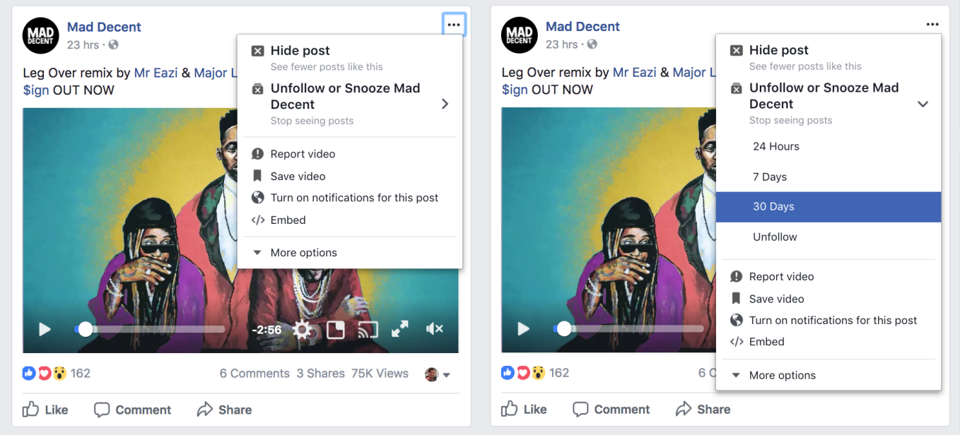 facebook ra mắt tính năng snooze