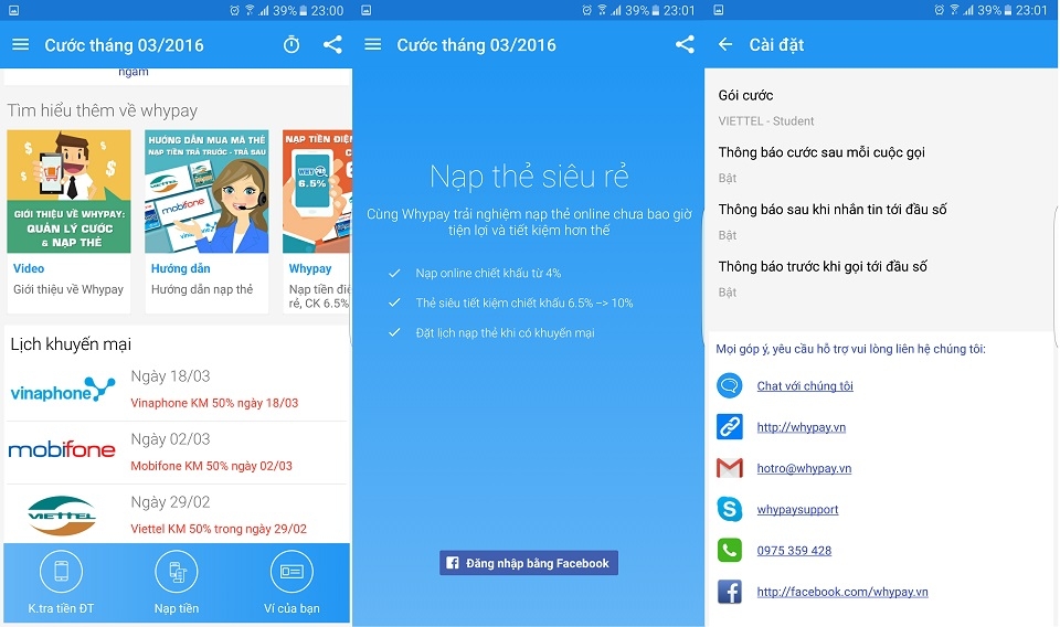 [Android&iOS] WhyPay: Ứng dụng quản lý cước thời gian thực trên smartphone