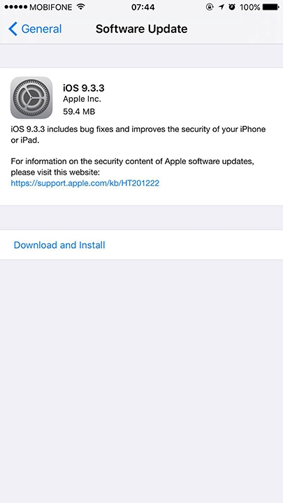 Apple phát hành iOS 9.3.3 và macOS 10.11.6