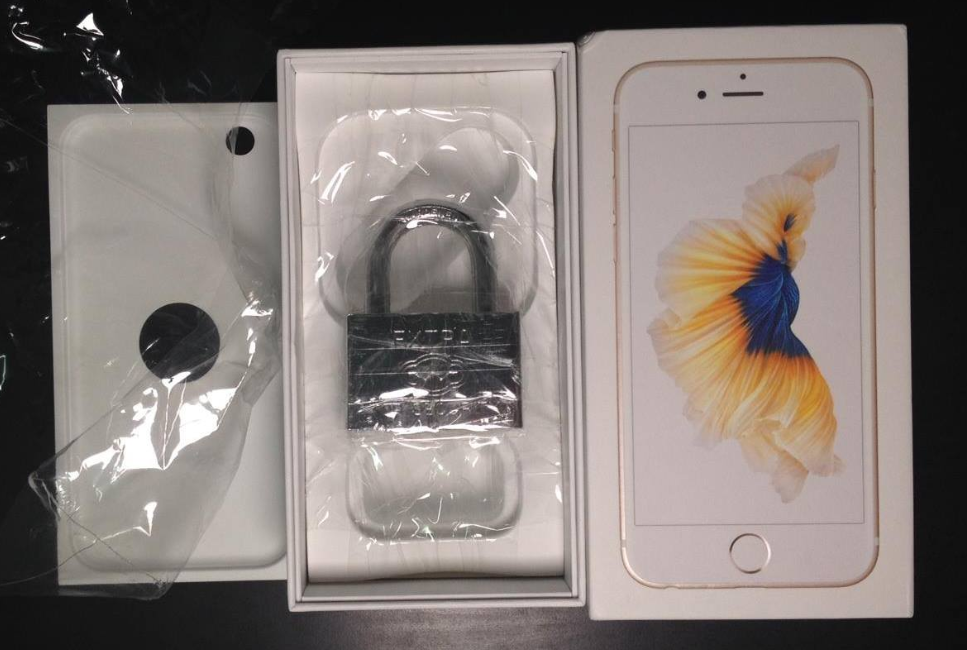 Cực sốc khi đặt mua iPhone 6s nhận được ổ khóa rẻ tiền