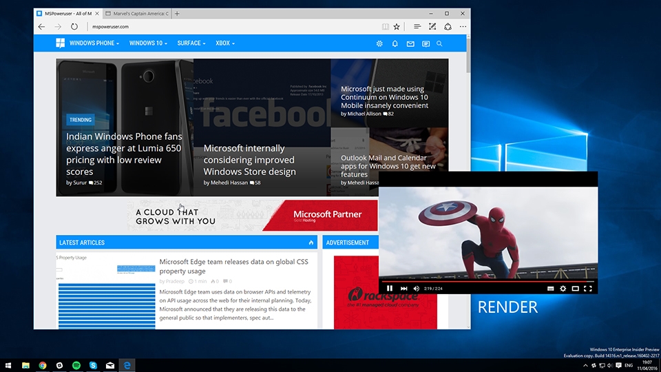 Microsoft chuẩn bị mang tính năng Picture in Picture lên Windows 10