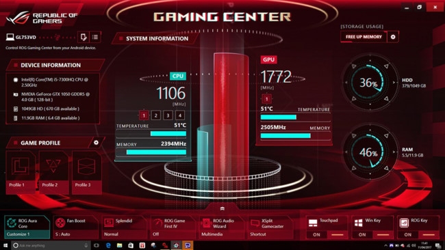 Trên tay và đánh giá nhanh laptop gaming GL553VD-FY175: i5 7300HQ, RAM 8GB, Card GTX 1050, tấm nền chống chóa 72% NTSC với IPS bảo vệ mắt