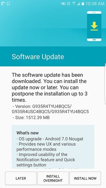Samsung Galaxy S7 và S7 Edge được cập nhật Android 7.0 Nougat Samsung Galaxy S7 và S7 Edge được cập nhật Android 7.0 Nougat