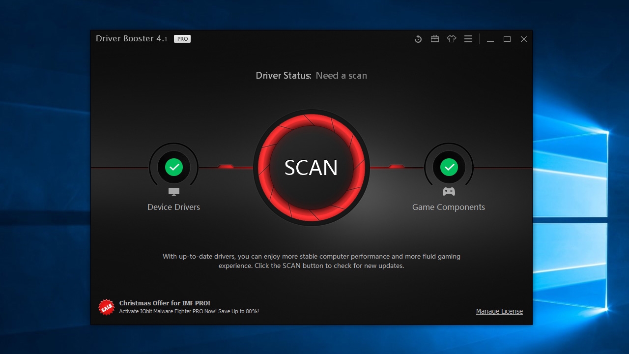 giao diện sử dụng IObit Driver Booster 4 Pro