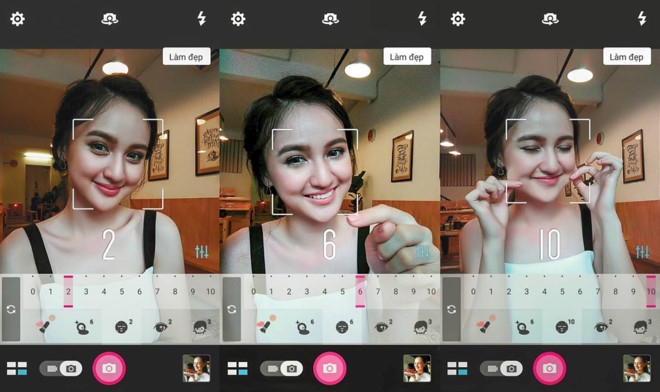 Camera tích hợp tính năng Beauty Live với 10 cấp độ làm đẹp 1