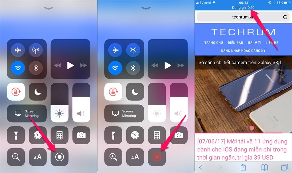 Hướng dẫn quay màn hình trên iOS 11 4