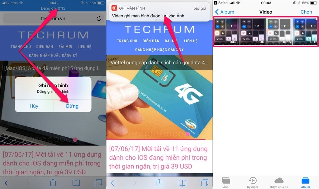 Hướng dẫn quay màn hình trên iOS 11 5