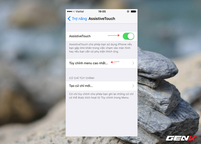 Tùy chỉnh lại các lệnh trong nút Home ảo 1