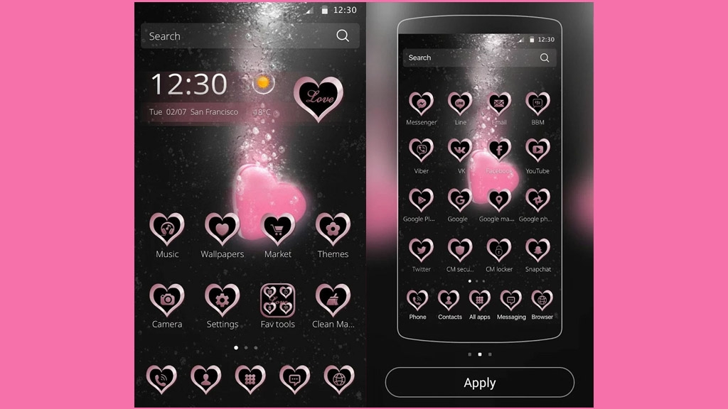 Love Theme Pink heart