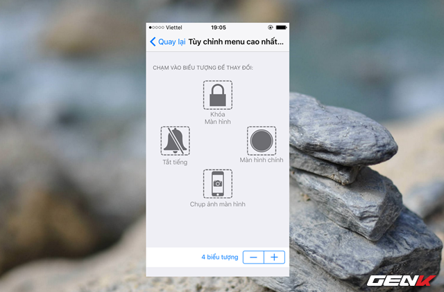 Tùy chỉnh lại các lệnh trong nút Home ảo 2