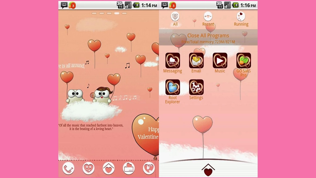 My Valentine GO Launcher Theme