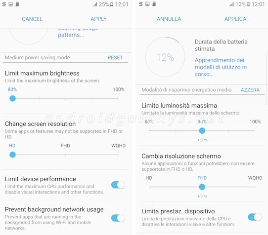 Galaxy Note 7 cho phép hạ độ phân giải màn hình để tiết kiệm pin 2